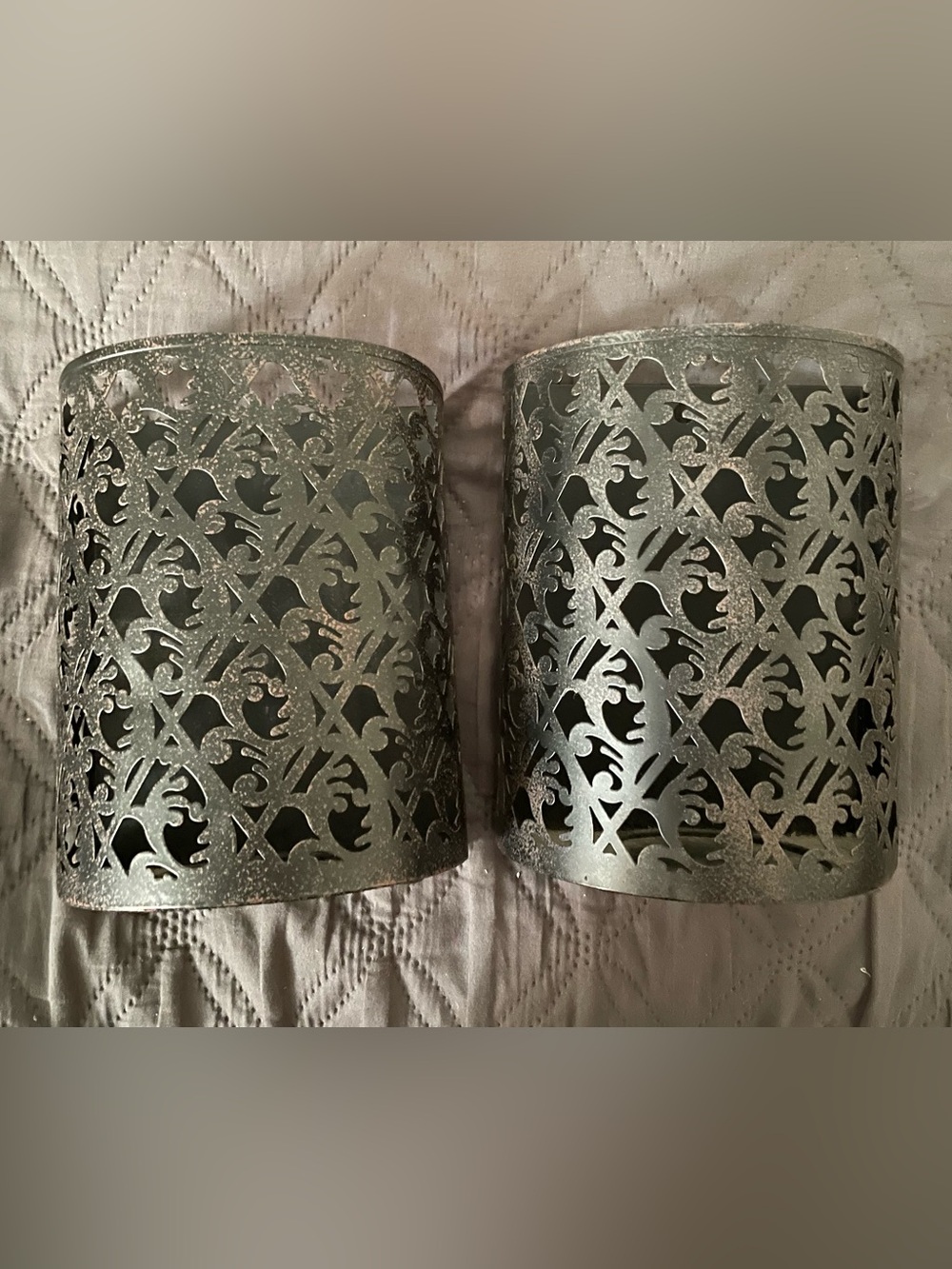 Home Interiors Metal Filigree Candle Sconce pair